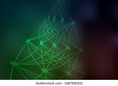 Dark Green vector texture with artificial intelligence concept. Shining colorful illustration with real structure of AI. Design for depiction of cyber innovations.