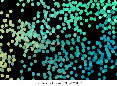 Dark Green vector texture with artificial intelligence concept. Colored AI structure with gradient lines and dots. Pattern for  poster, banner of technology.