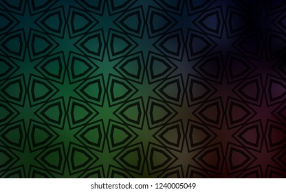 Dark Green vector texture with beautiful stars. Stars on blurred abstract background with gradient. Smart design for your business advert.