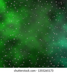 Dark Green vector texture with beautiful stars. Colorful illustration with abstract gradient stars. Pattern for websites, landing pages.