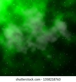 Dark Green vector texture with beautiful stars. Decorative illustration with stars on abstract template. Theme for cell phones.