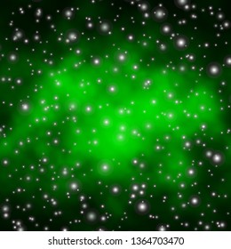 Dark Green vector texture with beautiful stars. Shining colorful illustration with small and big stars. Best design for your ad, poster, banner.