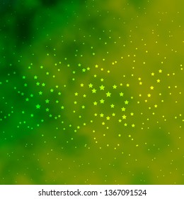 Dark Green vector texture with beautiful stars. Decorative illustration with stars on abstract template. Theme for cell phones.