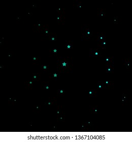 Dark Green vector texture with beautiful stars. Colorful illustration with abstract gradient stars. Best design for your ad, poster, banner.