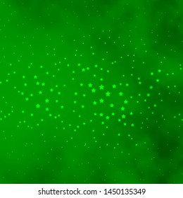 Dark Green vector texture with beautiful stars. Colorful illustration with abstract gradient stars. Theme for cell phones.
