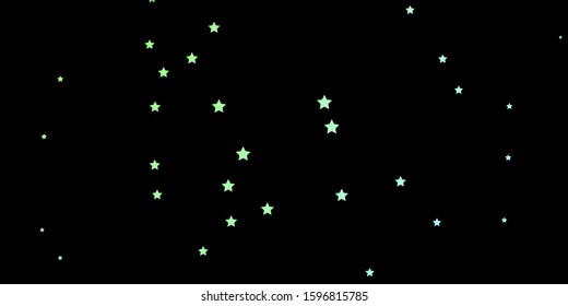Dark Green vector texture with beautiful stars. Blur decorative design in simple style with stars. Design for your business promotion.