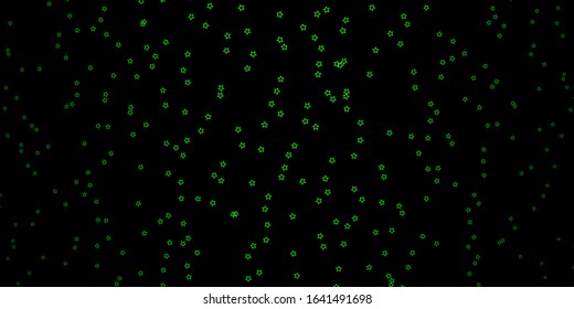 Dark Green vector texture with beautiful stars. Shining colorful illustration with small and big stars. Pattern for wrapping gifts.