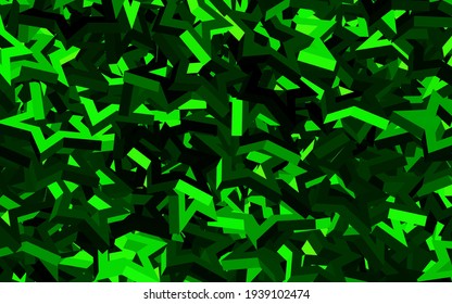 Dark Green vector texture with beautiful stars. Glitter abstract illustration with colored stars. Template for cosmic backgrounds.