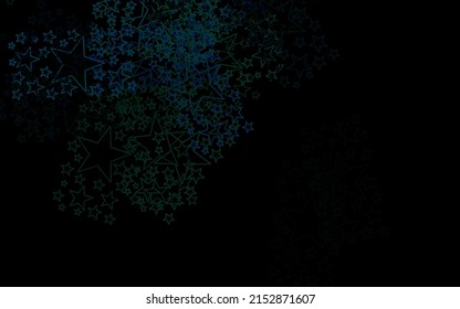 Dark Green vector texture with beautiful stars. Modern geometrical abstract illustration with stars. Smart design for your business advert.