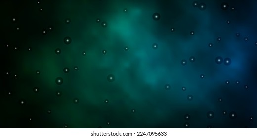 Dark Green vector texture with beautiful stars. Blur decorative design in simple style with stars. Pattern for new year ad, booklets.