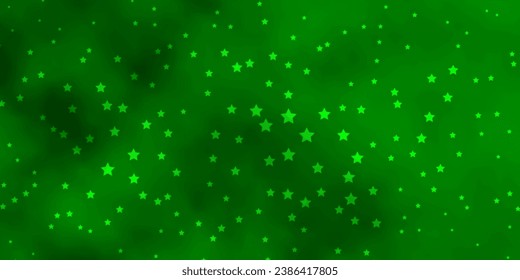 Dark Green vector texture with beautiful stars. Decorative illustration with stars on abstract template. Pattern for websites, landing pages.