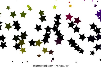 Dark Green vector texture with beautiful stars. Stars on blurred abstract background with gradient. The pattern can be used for wrapping gifts.
