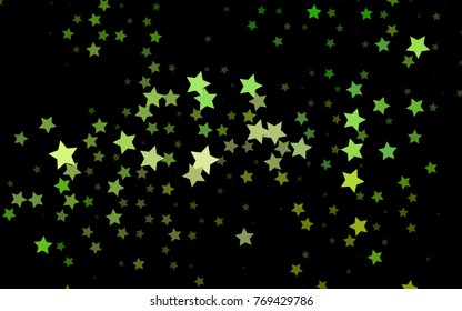 Dark Green vector texture with beautiful stars. Modern geometrical abstract illustration with stars. The template can be used as a background.