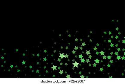 Dark Green vector texture with beautiful stars. Glitter abstract illustration with colored stars. Smart design for your business advert.