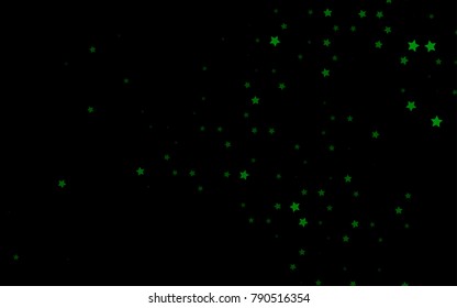 Dark Green vector texture with beautiful stars. Shining colored illustration with stars. The pattern can be used for wrapping gifts.