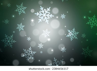 Dark Green vector texture in birthday style. Abstract gradient illustration with colorful Christmas things. Best design for a college poster, banner.