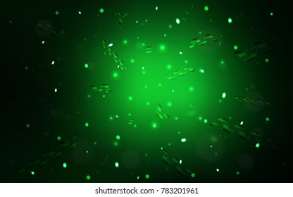 Dark Green vector texture with birthday confetti. Blurred decorative design in anniversary style with confetti. New design for ad, poster, banner of your Party.
