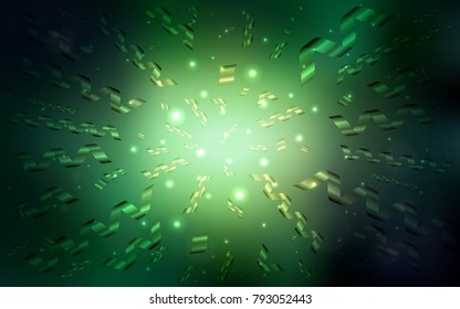 Dark Green vector texture with birthday confetti. Confetti on blurred abstract background with colorful gradient. Beautiful design for your business advert of anniversary.