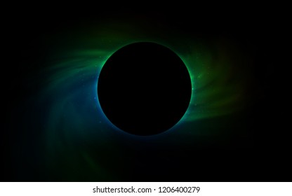 Dark Green vector texture with a black hole, galaxy. Decorative design in space style with a black hole. Backdrop for Black Friday promotions.