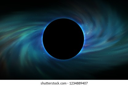 Dark Green vector texture with a black hole, galaxy. Gradient colorful illustration with a black hole, stars. Template for Black Friday sales.