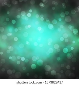 Dark Green vector texture with circles. Glitter abstract illustration with colorful drops. Pattern for websites, landing pages.