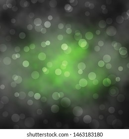 Dark Green vector texture with circles. Abstract colorful disks on simple gradient background. Design for your commercials.