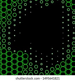 Dark Green vector texture with circles. Abstract colorful disks on simple gradient background. Design for your commercials.