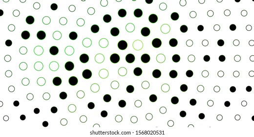 Dark Green vector texture with circles. Abstract illustration with colorful spots in nature style. Pattern for wallpapers, curtains.