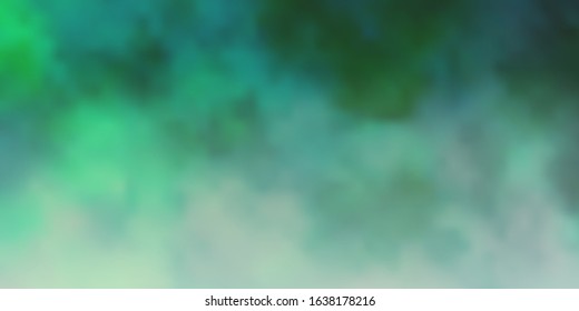 Dark Green vector texture with cloudy sky. Abstract colorful clouds on gradient illustration. Pattern for your booklets, leaflets.