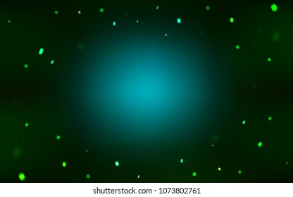 Dark Green vector texture with colored snowflakes. Glitter abstract illustration with crystals of ice. New year design for your business advert.