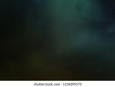 Dark Green vector texture with colored lines. Lines on blurred abstract background with gradient. The template can be used as a background.