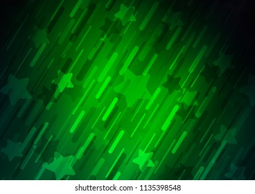 Dark Green vector texture with colored lines. Glitter abstract illustration with colored sticks. The pattern can be used as ads, poster, banner for commercial.