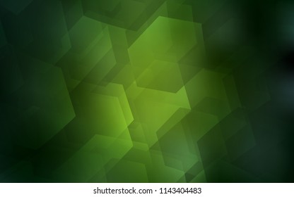 Dark Green vector texture with colorful hexagons. Design in abstract style with hexagons. Pattern for ads, leaflets.