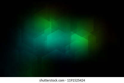 Dark Green vector texture with colorful hexagons. Illustration of colored hexagons on white surface. Pattern can be used for landing pages.