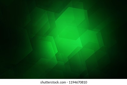 Dark Green vector texture with colorful hexagons. Illustration with set of colorful hexagons. Pattern for texture of wallpapers.