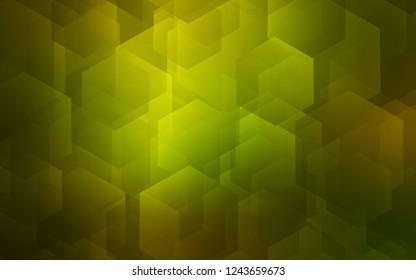 Dark Green vector texture with colorful hexagons. Illustration with set of colorful hexagons. New template for your brand book.