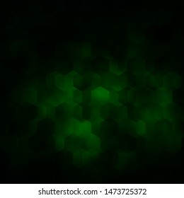Dark Green vector texture with colorful hexagons. Design in abstract style with hexagons. Design for website posters, banners.