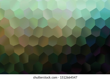 Dark Green vector texture with colorful hexagons. Glitter abstract illustration in hexagonal style. Beautiful design for your business advert.