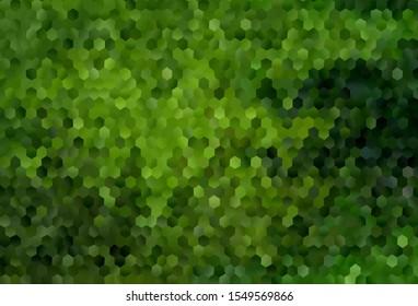 Dark Green vector texture with colorful hexagons. Illustration of colored hexagons on blur surface. New template for your brand book.
