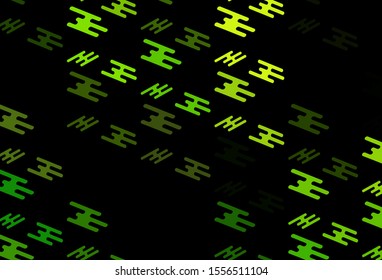 Dark Green vector texture with colorful lines. Decorative shining illustration with lines on abstract template. Backdrop for TV commercials.