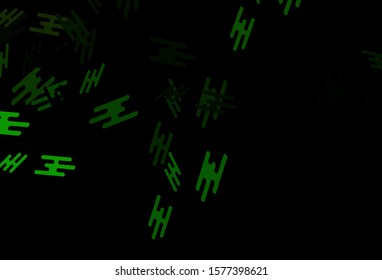 Dark Green vector texture with colorful lines. Shining colored illustration with narrow lines. Best design for your ad, poster, banner.