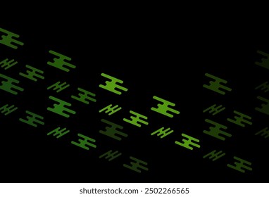 Dark Green vector texture with colorful lines. Modern geometrical abstract illustration with staves. Backdrop for TV commercials.