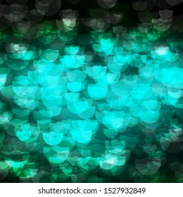 Dark Green vector texture with curved shapes. Abstract decorative design in gradient style with bubbles. Pattern for booklets, leaflets.