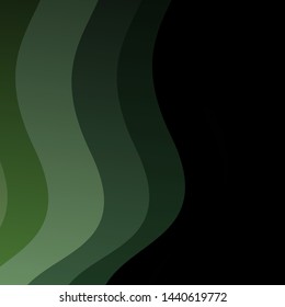 Dark Green vector texture with curves. Colorful illustration with curved lines. Template for cellphones.