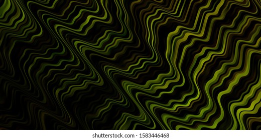 Dark Green vector texture with curves. Illustration in halftone style with gradient curves. Smart design for your promotions.
