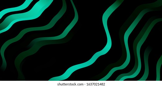 Dark Green vector texture with curves. Colorful illustration with curved lines. Pattern for websites, landing pages.