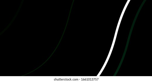 Dark Green vector texture with curves. Colorful illustration with curved lines. Pattern for booklets, leaflets.