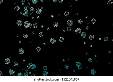 Dark Green vector texture with delicious snacks. Decorative illustration with food on abstract template. Template for meal cooking in kitchen.