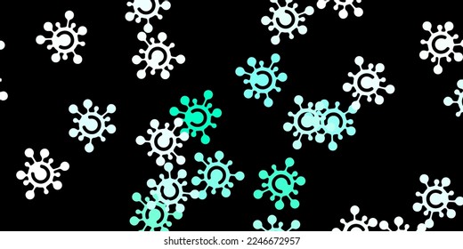 Dark green vector texture with disease symbols. Abstract illustration with biological gradient shapes. Wallpaper for health protection.