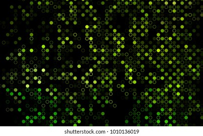 Dark Green vector  texture with disks. Blurred bubbles on abstract background with colorful gradient. Completely new template for your brand book.